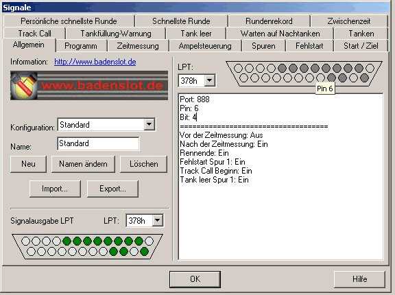 &Uuml;bersicht der Pins