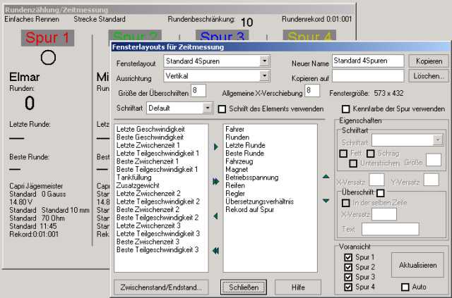 Konfiguration Zeitnahmefenster